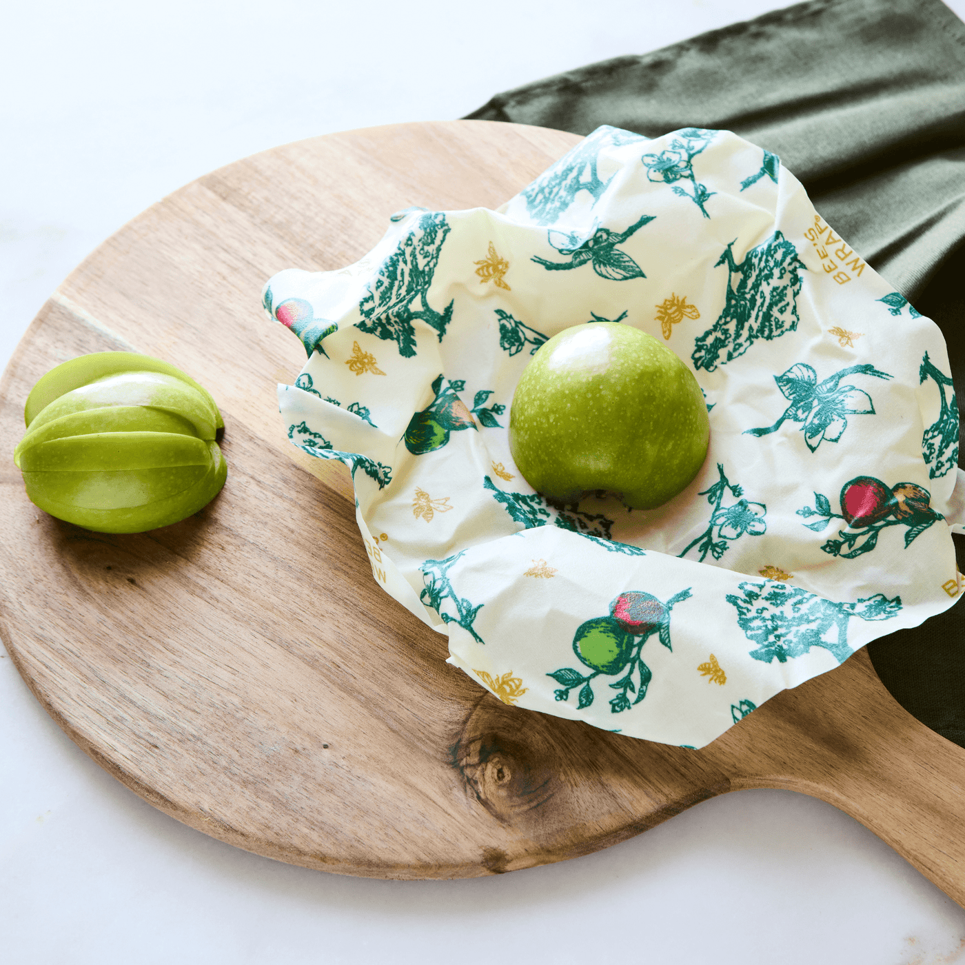 PUREVACY Reusable Beeswax Wrap Small, Medium, Large. 3 pack Teal Beeswax  Wraps for Food Storage. Natural Cotton and Bees Wax Wraps Reusable.