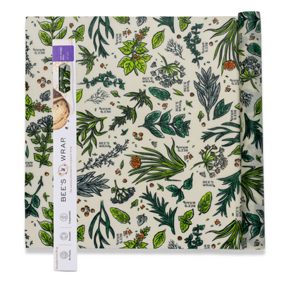 Bees Wrap Herb Garden Print with packaging